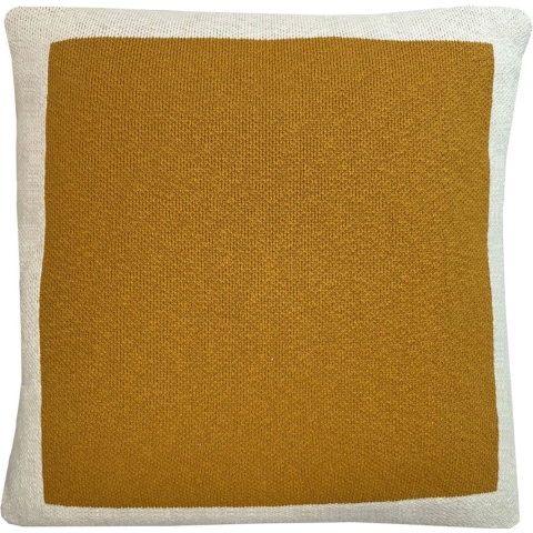 Malagoon Solid Gebreide Poster Sierkussen 50 x 50 cm - Sunset Yellow