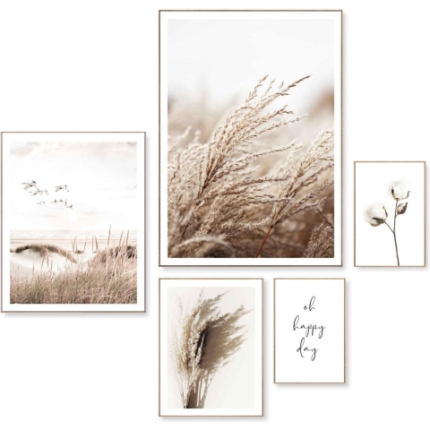 Reinders - Serene Nature - Schilderijen set 5-delig Hout