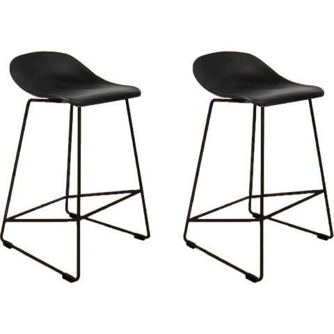 Livin24 Scandinavische Barkruk Ellen zwart 66cm - Barkrukken set van 2