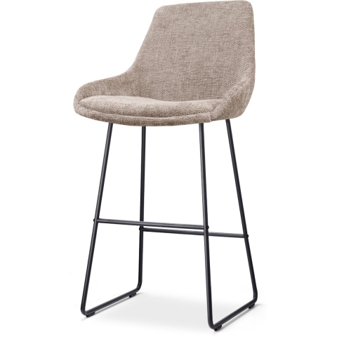 Nolon Nino-Isa Barkruk Bruin - Stof - Zwart Onderstel - 75 cm