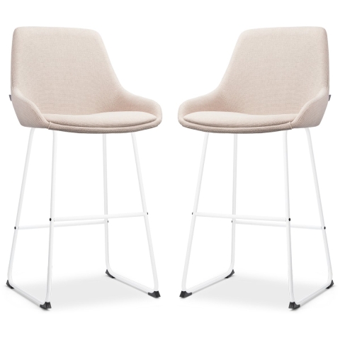 Nolon Nino-Isa Barkrukken Set van 2 - Beige - Wit - 75 cm