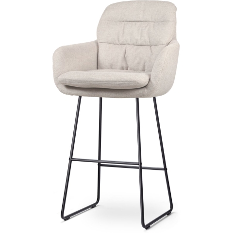 Nolon Nino-Mia Barkruk Beige - met Armleuning - Zwart - 75 cm