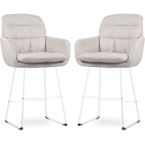 Nolon Nino-Mia Barkrukken Set van 2 - Beige - Wit - 65 cm