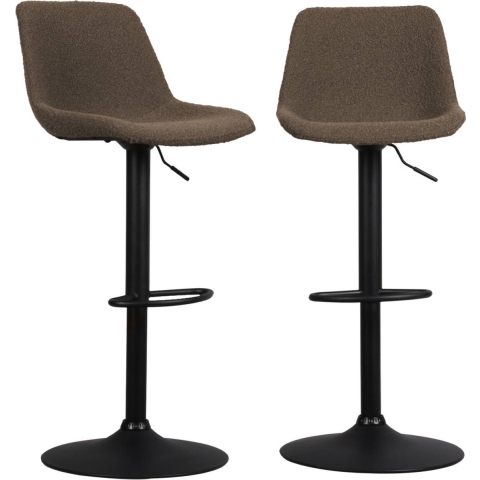 sweeek - Verstelbare bouclé barkruk, set van 2