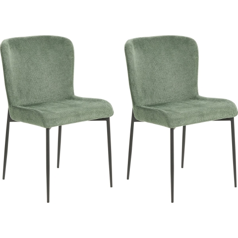 Beliani - ADA - Eetkamerstoel set van 2 - Groen - Polyester