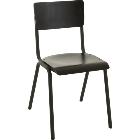 J-Line stoel - hout|metaal - zwart