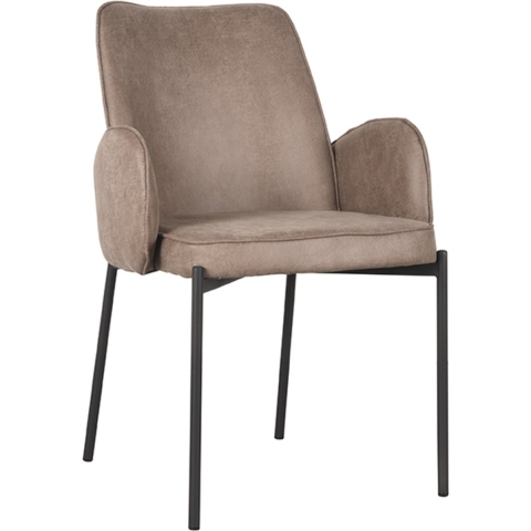 LABEL51 Eetkamerstoel Joni - Taupe - Microfiber