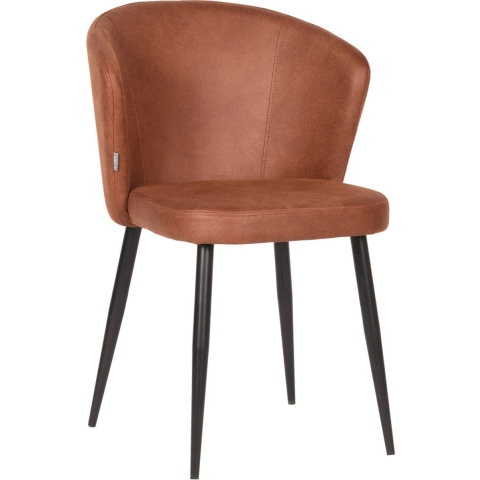 LABEL51 Eetkamerstoel Wave - Cognac - Microfiber