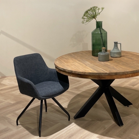 Livingfurn - Eetkamerstoel Duke Ebony - Zwart - 2 stuk