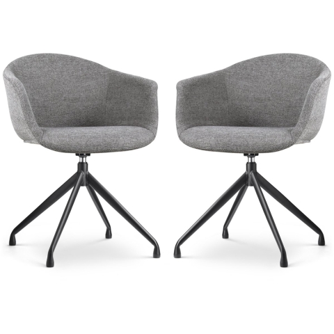 Nolon Nola-Otis Draaibare Eetkamerstoelen Set - Donkergrijs - Zwart