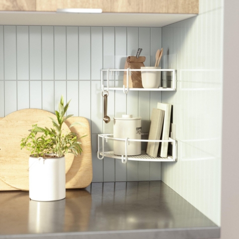 Umbra Cubiko Hoekrek Set van 2 - Wit