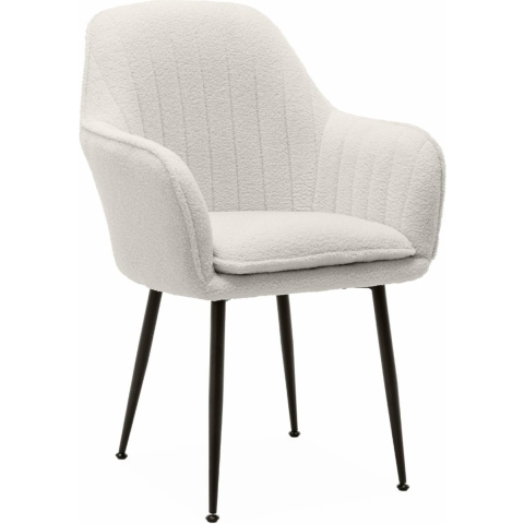 sweeek - Fauteuil in boucléstof met metalen poten