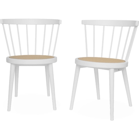 sweeek - Hout en rotan stoel, set van 2