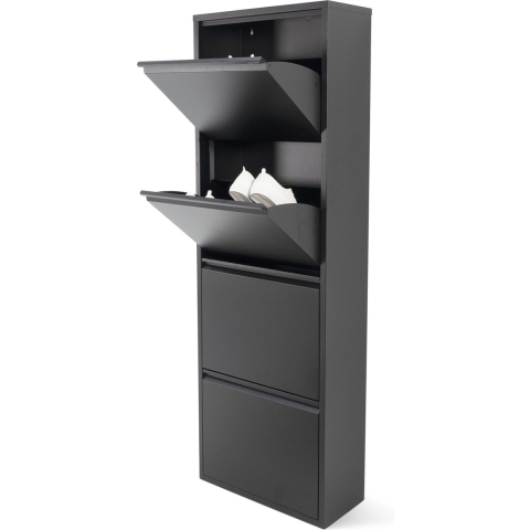 Spinder Design Billy 4 Schoenenkast - Zwart