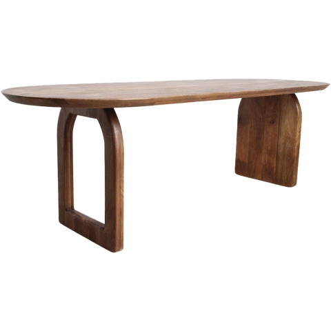 Raw Materials Bullnose eettafel mix onderstel bruin 200 cm