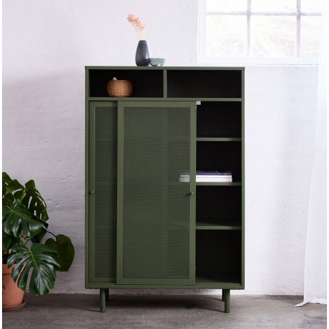 by fonQ Tibbe Opbergkast - H 140 cm - Olijfgroen