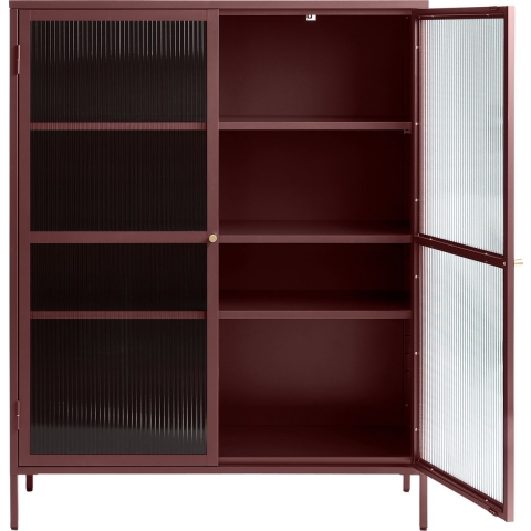by fonQ Opal Vitrinekast - H 140 cm - Bordeaux