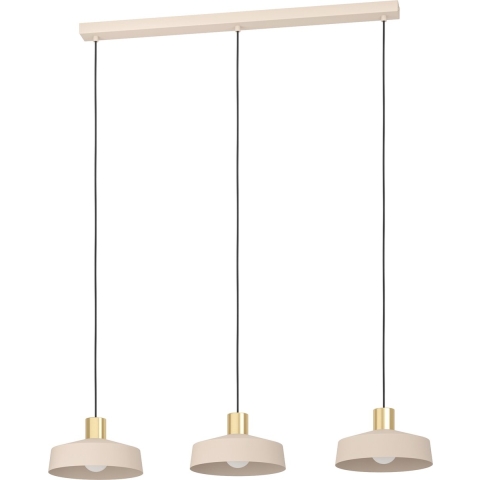 EGLO Valdiola Hanglamp - E27 - 93 cm - Beige|Goud - Staal