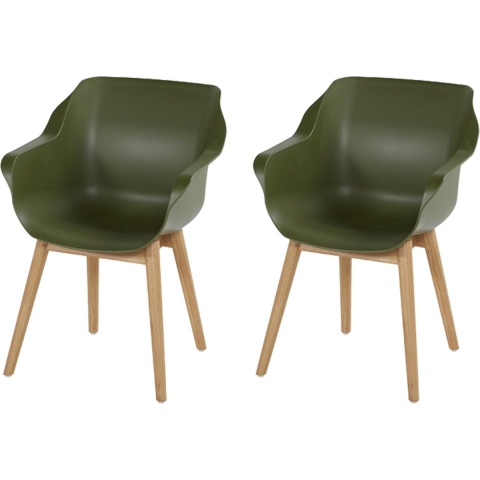 Hartman Sophie Teak Tuinstoel - Set Van 2 - Moss Green
