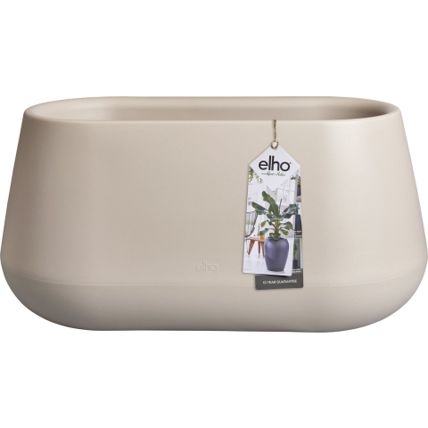 Elho Pure Cone Long Wheels 75 - Beige - L 74 x B x H 36 cm - Binnen en Buiten - 100% gerecycled