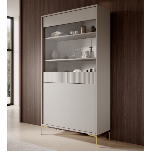 Meubella Vitrinekast Five - Beige - 103 cm