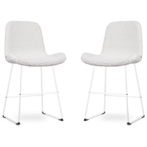 Nolon Nino-Fé Barkrukken Set van 2 - Teddy Wit - Wit - 65 cm