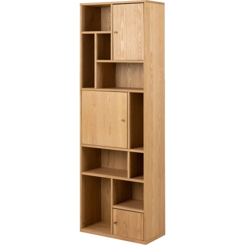 Lisomme Maarten Houten Boekenkast met Vakken - B 60,5 cm - Naturel