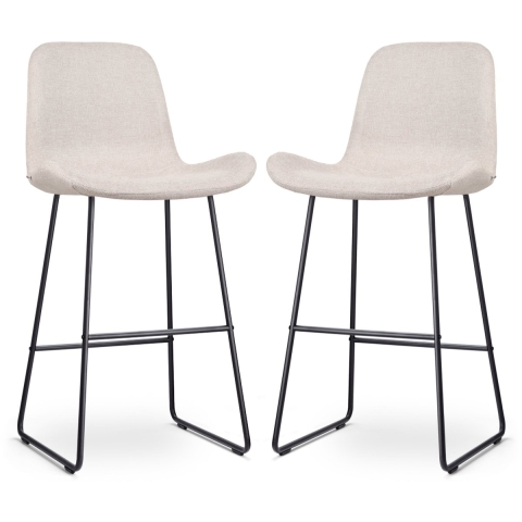 Nolon Nino-Fé Barkrukken Set van 2 - Beige - Zwart - 75 cm