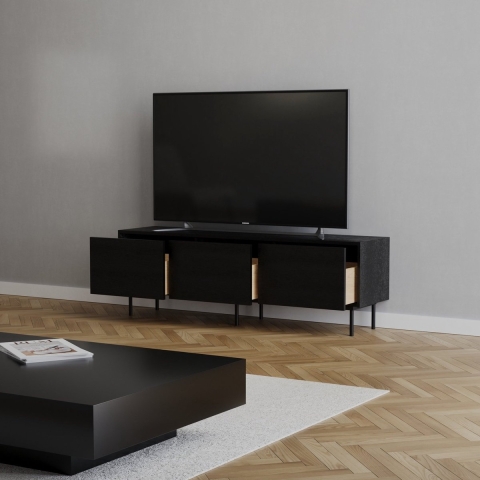Bronx71 Tv-meubel Thomas zwart eiken 150 cm