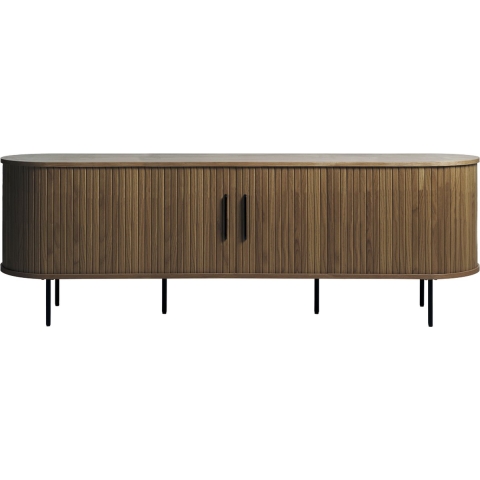 Olivine Lenn TV meubel Gerookt Eiken - Hout - Zwarte Poten - B 180 cm