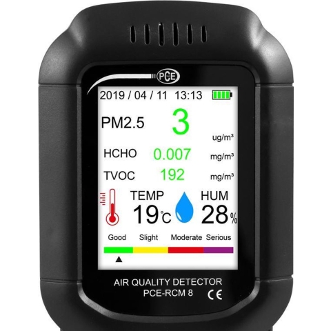 PCE Instruments Fijnstofmeter Luchtvochtigheid, Temperatuur, Fijnstof, Luchtdeeltjes Met temperatuurmeting, Met USB-interface, Met datalogger