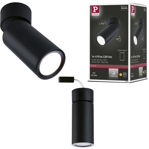 Paulmann Turnal Coin 3SD ABL schwarz 93089 LED-opbouwlamp LED 6 W Zwart (mat)