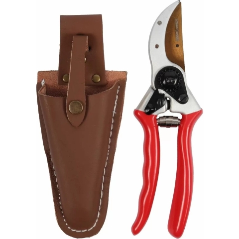 Snoeischaar titanium voorbijsnijdend met lederen holster 21 cm - Talentools