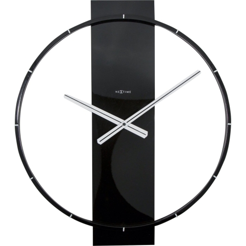NeXtime - Wandklok- 50.8 x 58.2 x 4.3 cm - Hout|Staal - Zwart - &apos;Carl&apos;