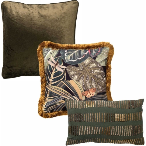 Hoii Sierkussen set van 3 - BOTANIC GREEN - Groen - multicolor