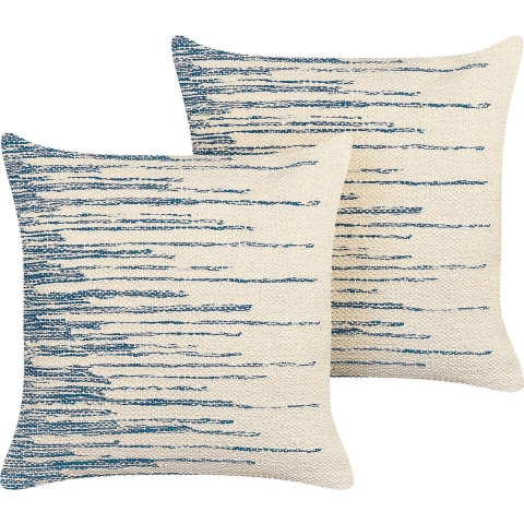 Beliani - RIVINA - Sierkussen set van 2 - Beige - 45 x 45 cm - Katoen