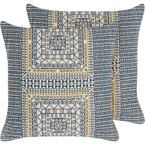 Beliani-SAFI-Sierkussen set van 2-Multicolor-50 x 50 cm-Katoen