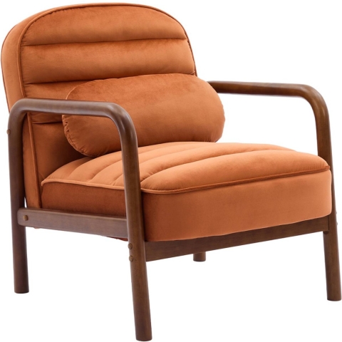 sweeek - Scandinavische fauteuil in met walnoot gebeitst heveahout en