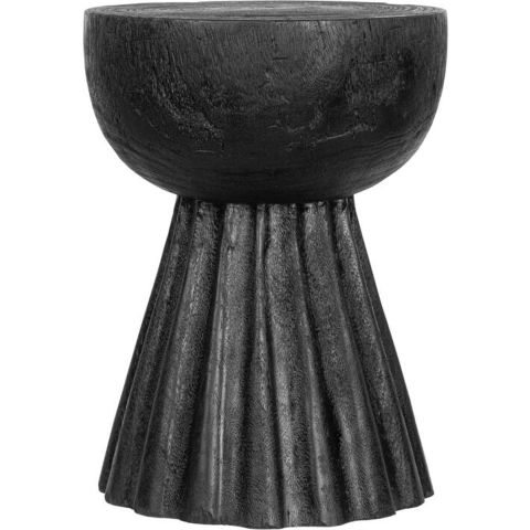 MUST Living Stool Trophy,45xØ34 cm, suar wood, black with natural c...