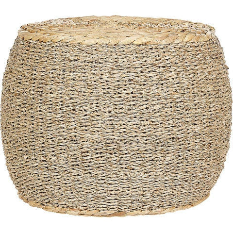Beliani - HAIPHONG - Poef - Lichtbeige - Waterhyacint