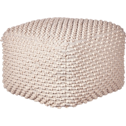 Beliani - KINGRI - Poef - Taupe - 50 x 50 x 35 cm - Katoen|Polyester