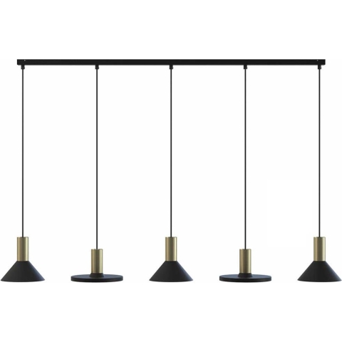 Nowodvorski Hanglamp Hermanos 5 lichts L 132 cm zwart - goud