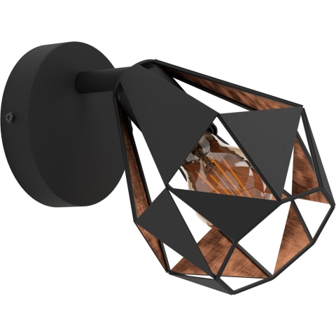 EGLO Carlton 7 Spot - E27 - Ø 16 cm - Zwart|Koper - Staal