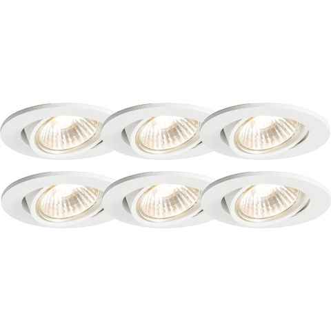 QAZQA Set van 6 inbouwspots wit kantelbaar - Cisco