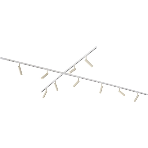 QAZQA Modern railsysteem met 10 spots beige met wit 1-fase - Slimline