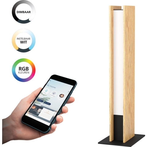 EGLO connect.z Anchorena-Z Tafellamp - 46,5cm - Bruin|Zwart|Wit - RGB