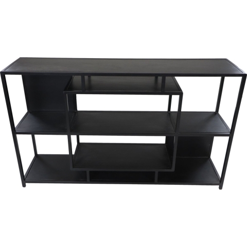 HSM - HSM Collection-Open Vakken Dressoir-150x35x90-Zwart-Mango|metaal
