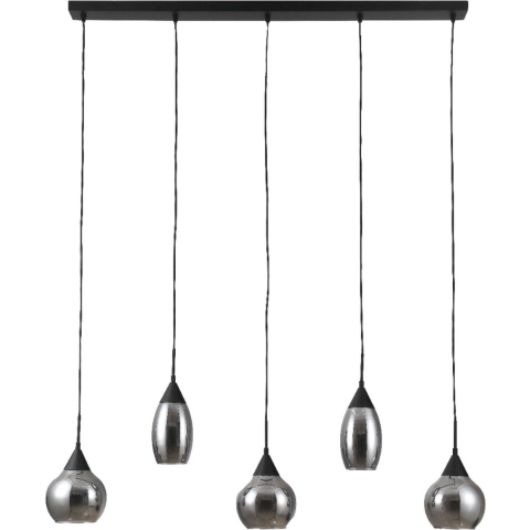 Furntastik Arona Hanglamp, 5-lichts, smoke glas