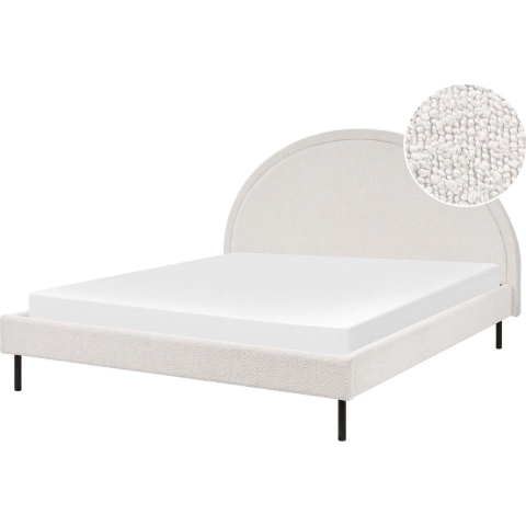 Beliani - MARGUT - Bed - Wit - 160 x 200 cm - Bouclé