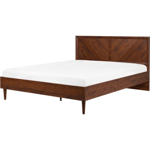 Beliani-MIALET -Bed-Donkere houtkleur-180 x 200 cm-Vezelplaat